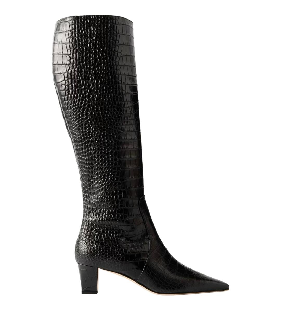 MANOLO BLAHNIK Черные кожаные сапоги, фото 1