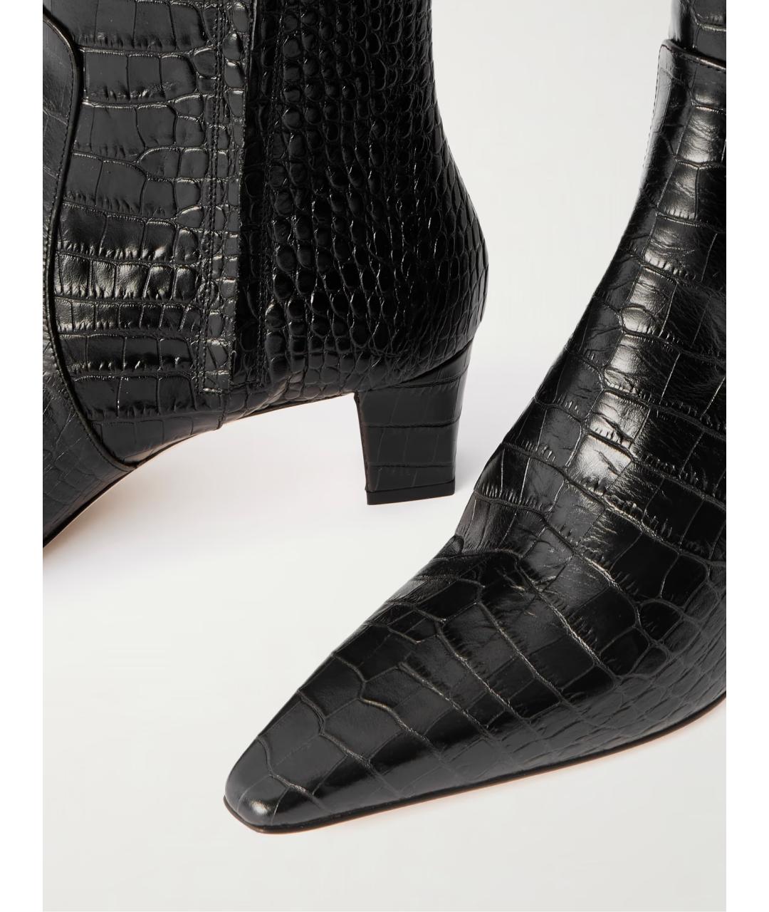 MANOLO BLAHNIK Черные кожаные сапоги, фото 4