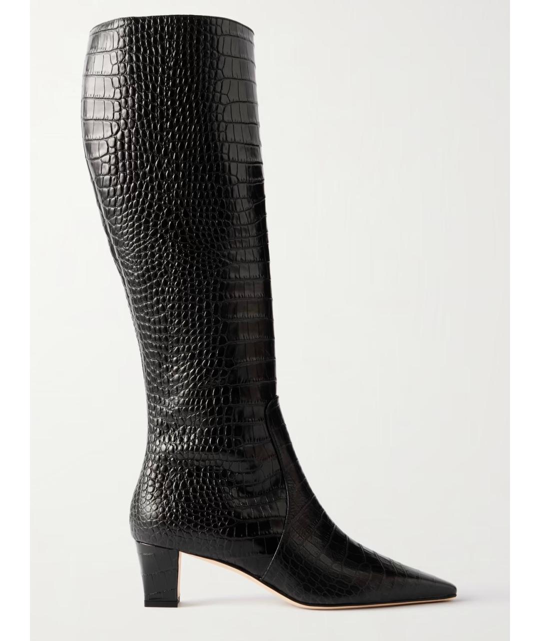 MANOLO BLAHNIK Черные кожаные сапоги, фото 5