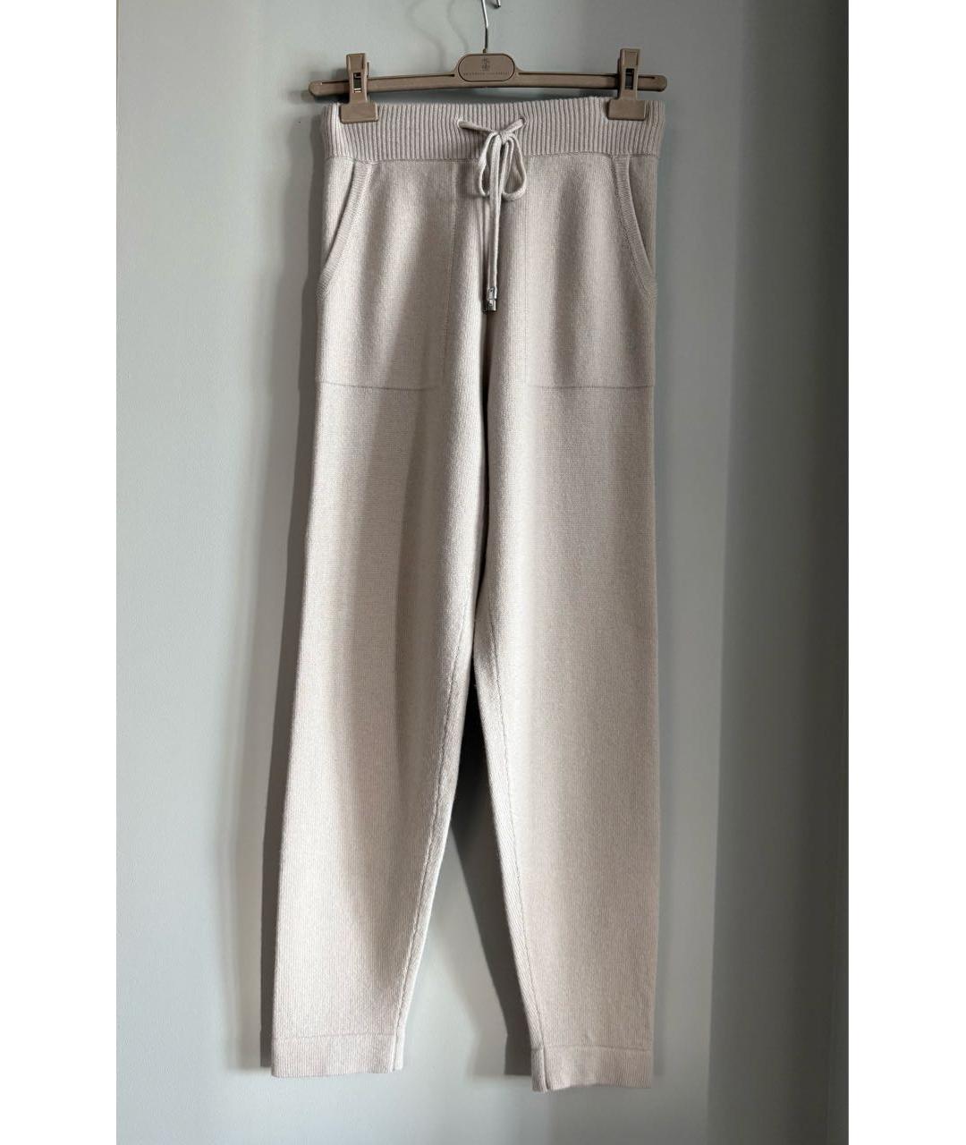 'S MAX MARA Бежевые шерстяные прямые брюки, фото 5