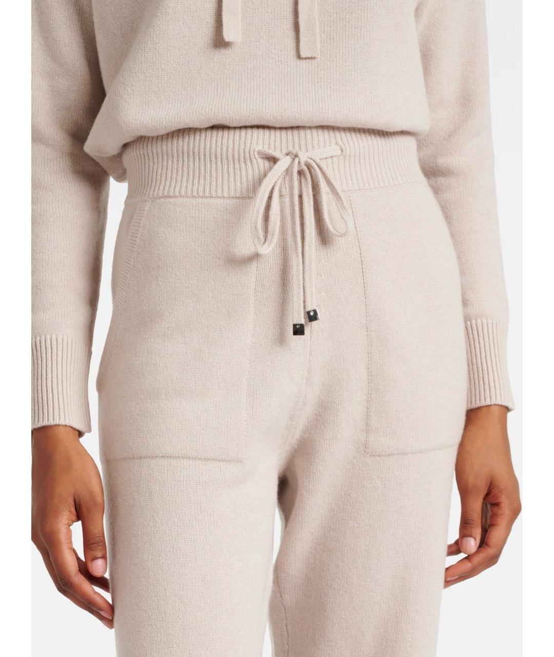 'S MAX MARA Бежевые шерстяные прямые брюки, фото 3
