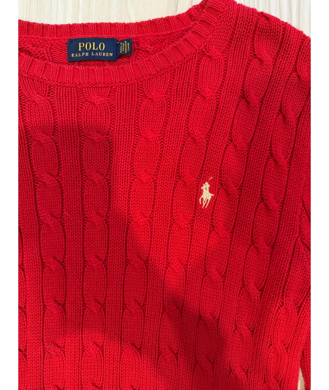 POLO RALPH LAUREN Красный хлопковый джемпер / свитер, фото 3