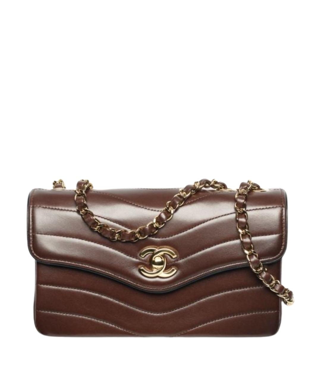 CHANEL Коричневая кожаная сумка через плечо, фото 1