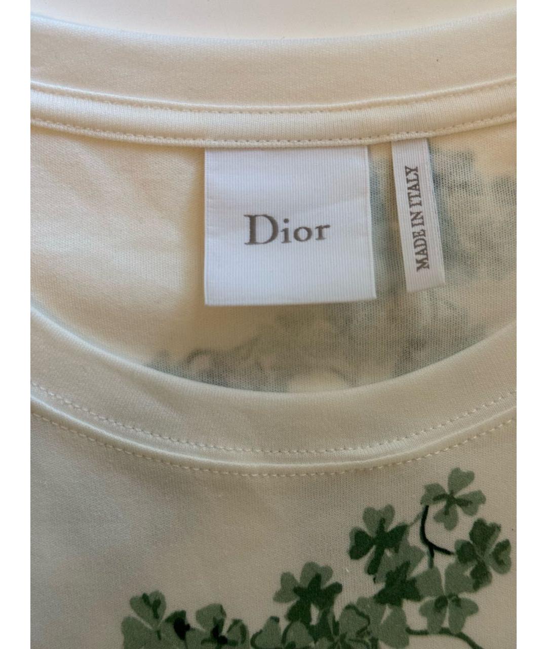 CHRISTIAN DIOR Белая хлопковая футболка, фото 4