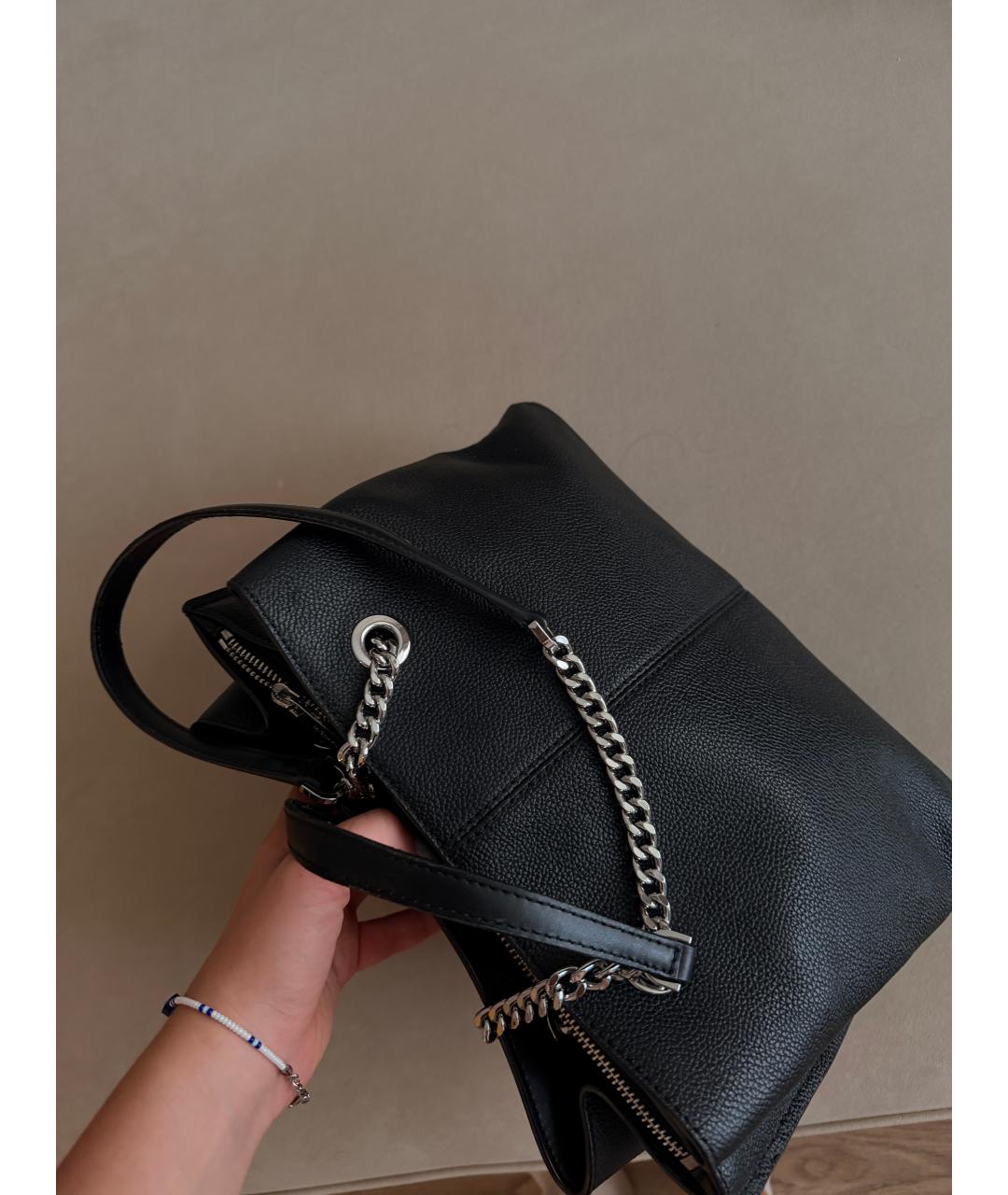 MICHAEL KORS Черная кожаная сумка с короткими ручками, фото 2