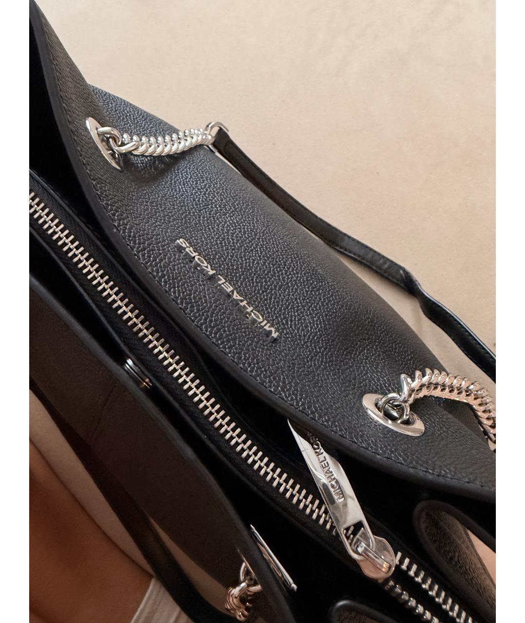 MICHAEL KORS Черная кожаная сумка с короткими ручками, фото 4