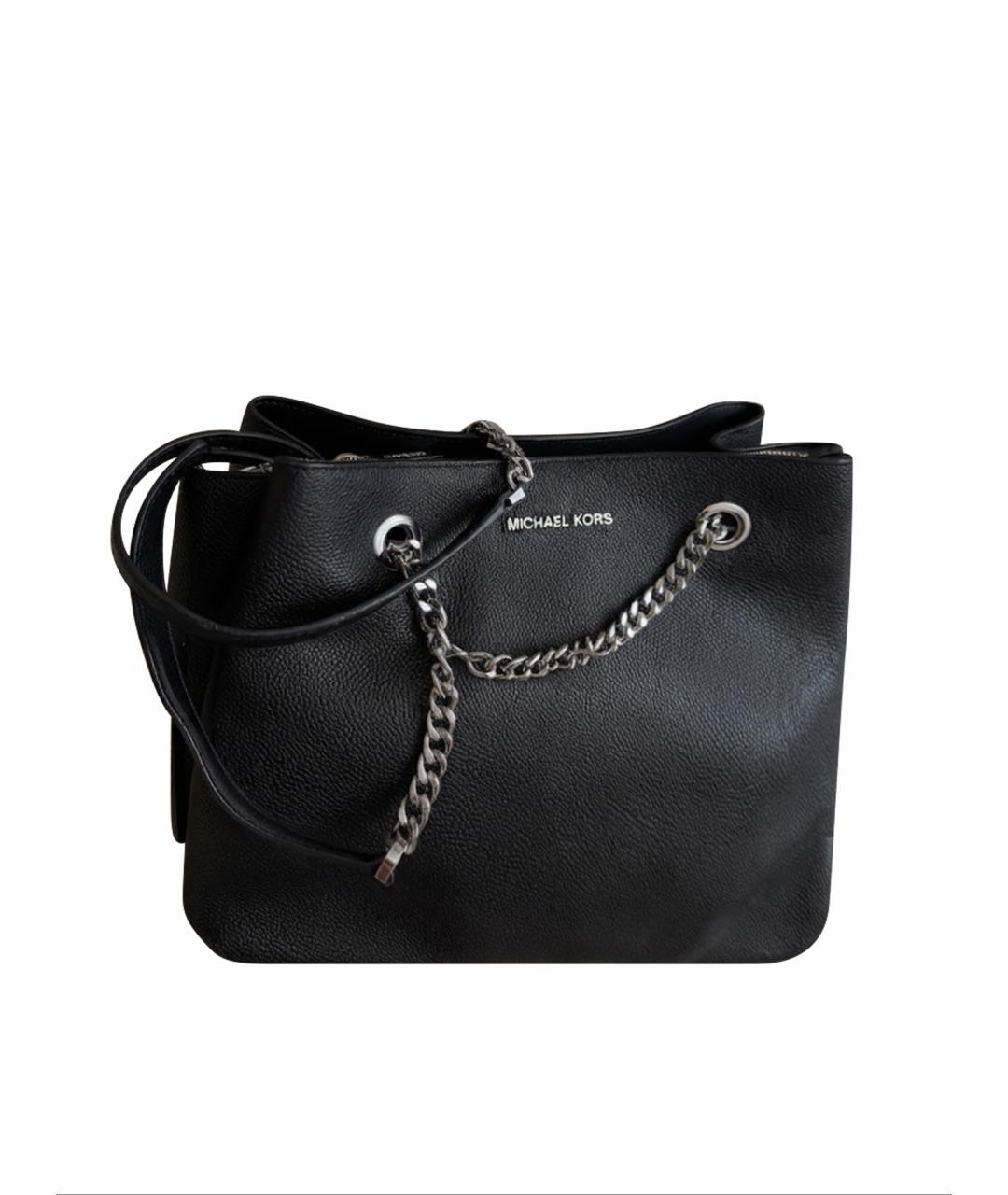 MICHAEL KORS Черная кожаная сумка с короткими ручками, фото 1