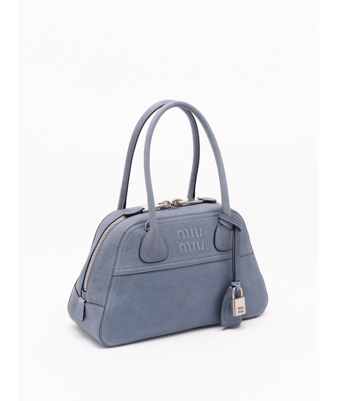 MIU MIU Голубая кожаная сумка тоут, фото 3