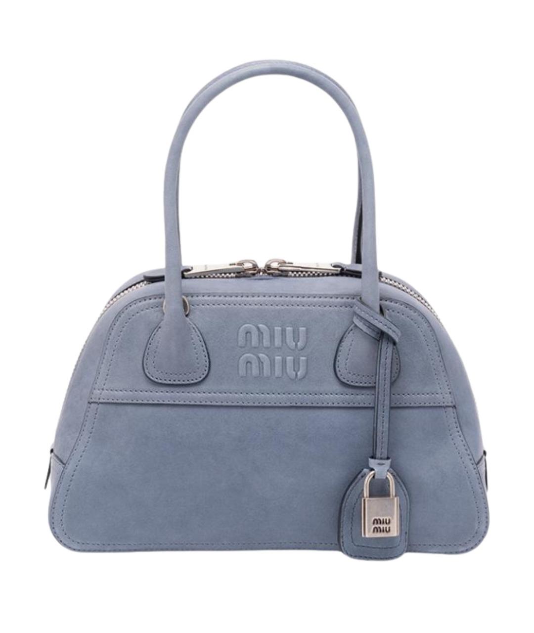 MIU MIU Голубая кожаная сумка тоут, фото 1