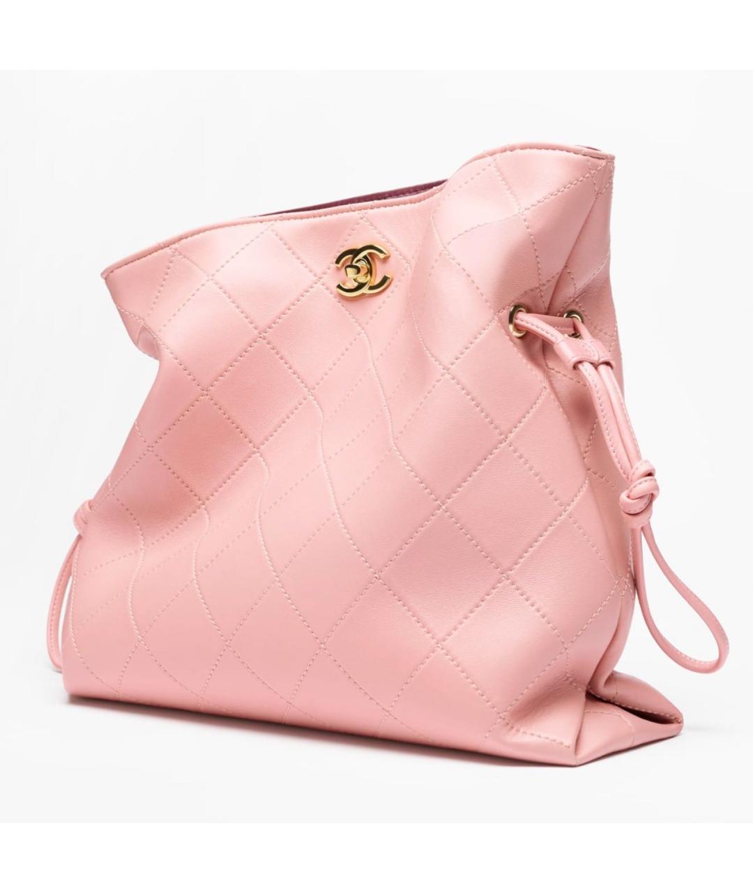 CHANEL Розовая кожаная сумка тоут, фото 4