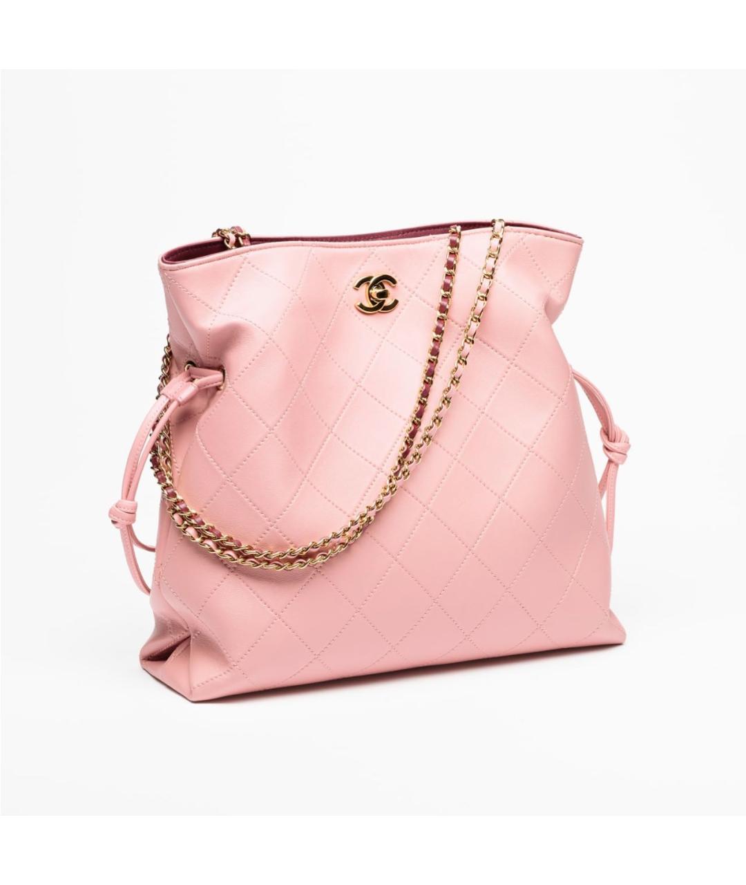 CHANEL Розовая кожаная сумка тоут, фото 2