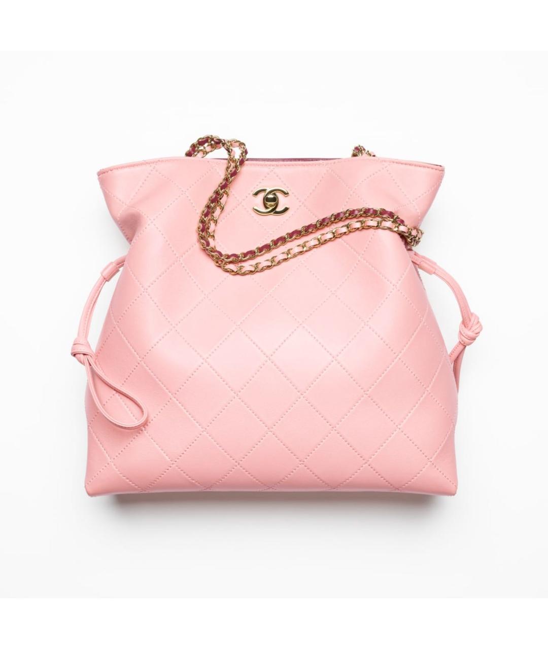 CHANEL Розовая кожаная сумка тоут, фото 5