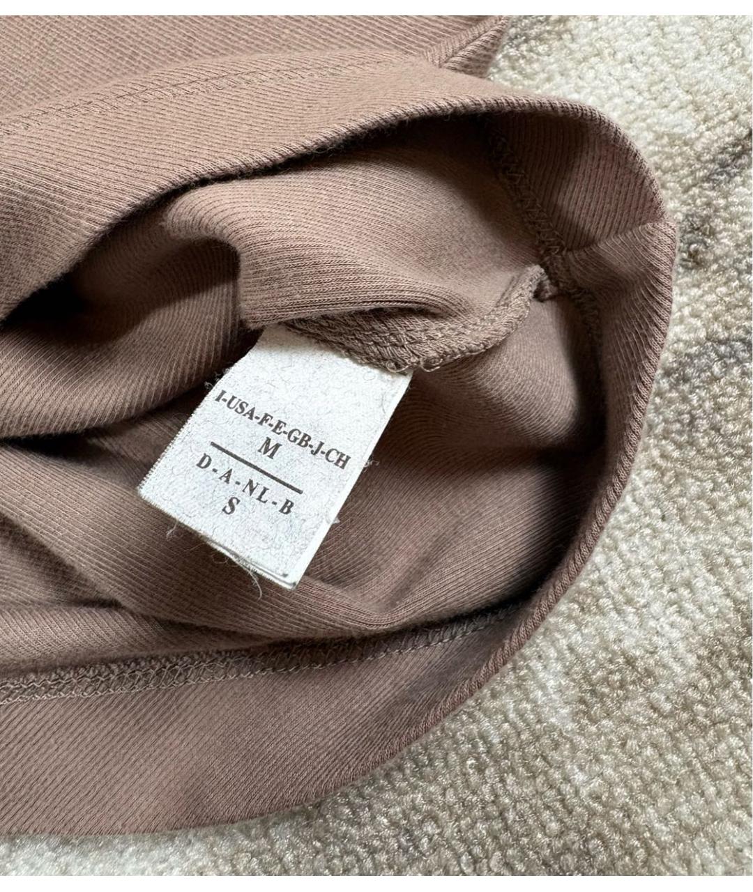 BRUNELLO CUCINELLI Коричневая хлопко-эластановая футболка, фото 5