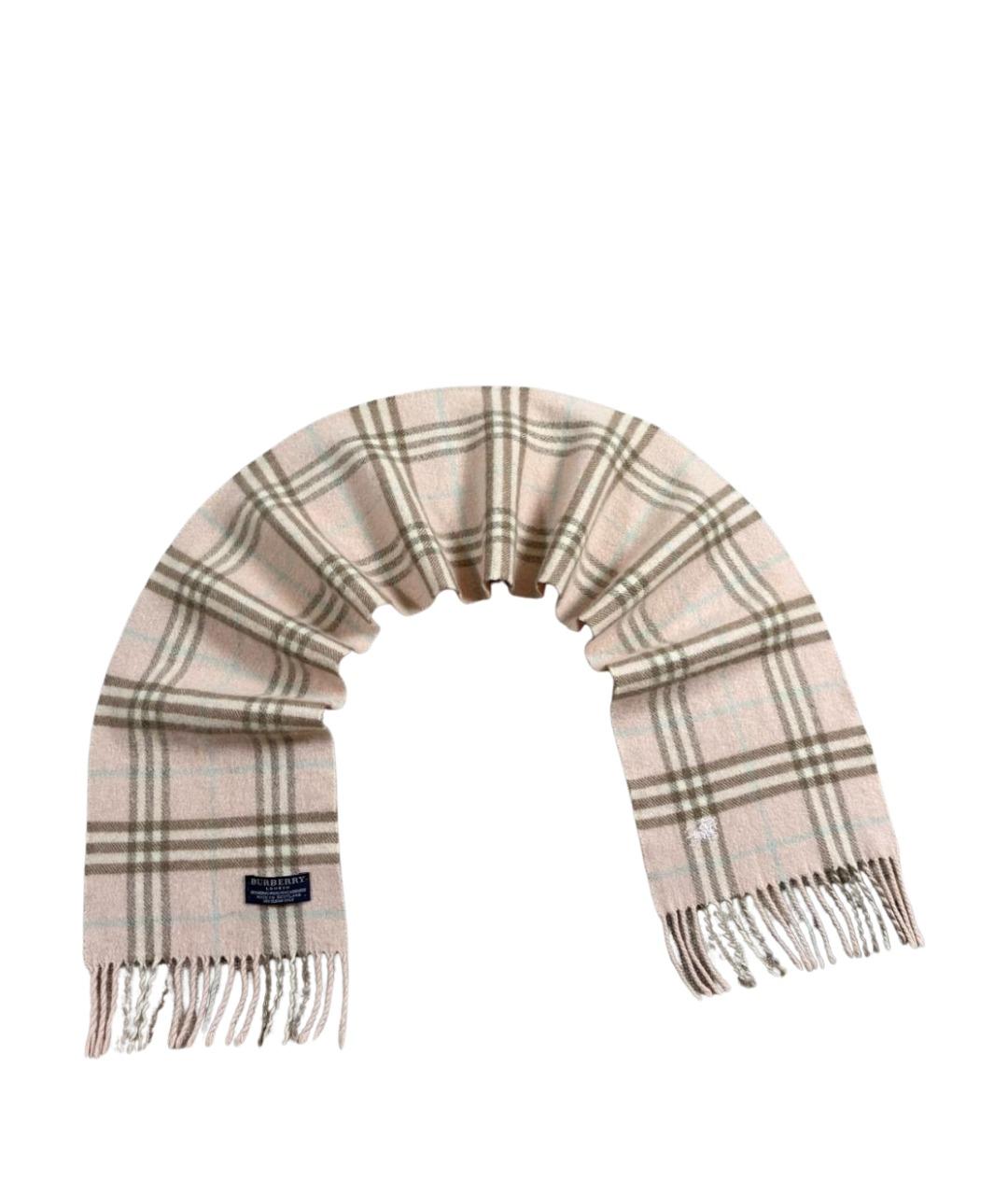 BURBERRY Розовый шерстяной шарф, фото 1