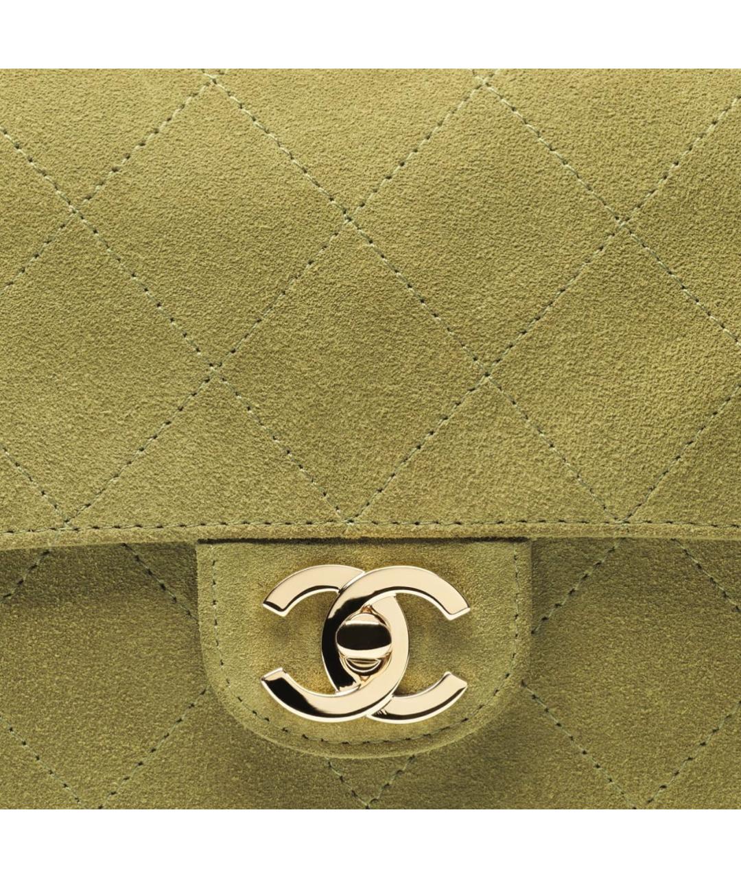 CHANEL Хаки замшевая сумка через плечо, фото 4