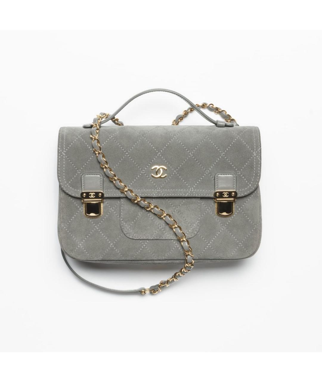 CHANEL Серый замшевый рюкзак, фото 5