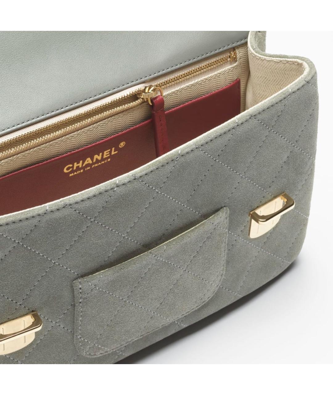 CHANEL Серый замшевый рюкзак, фото 3