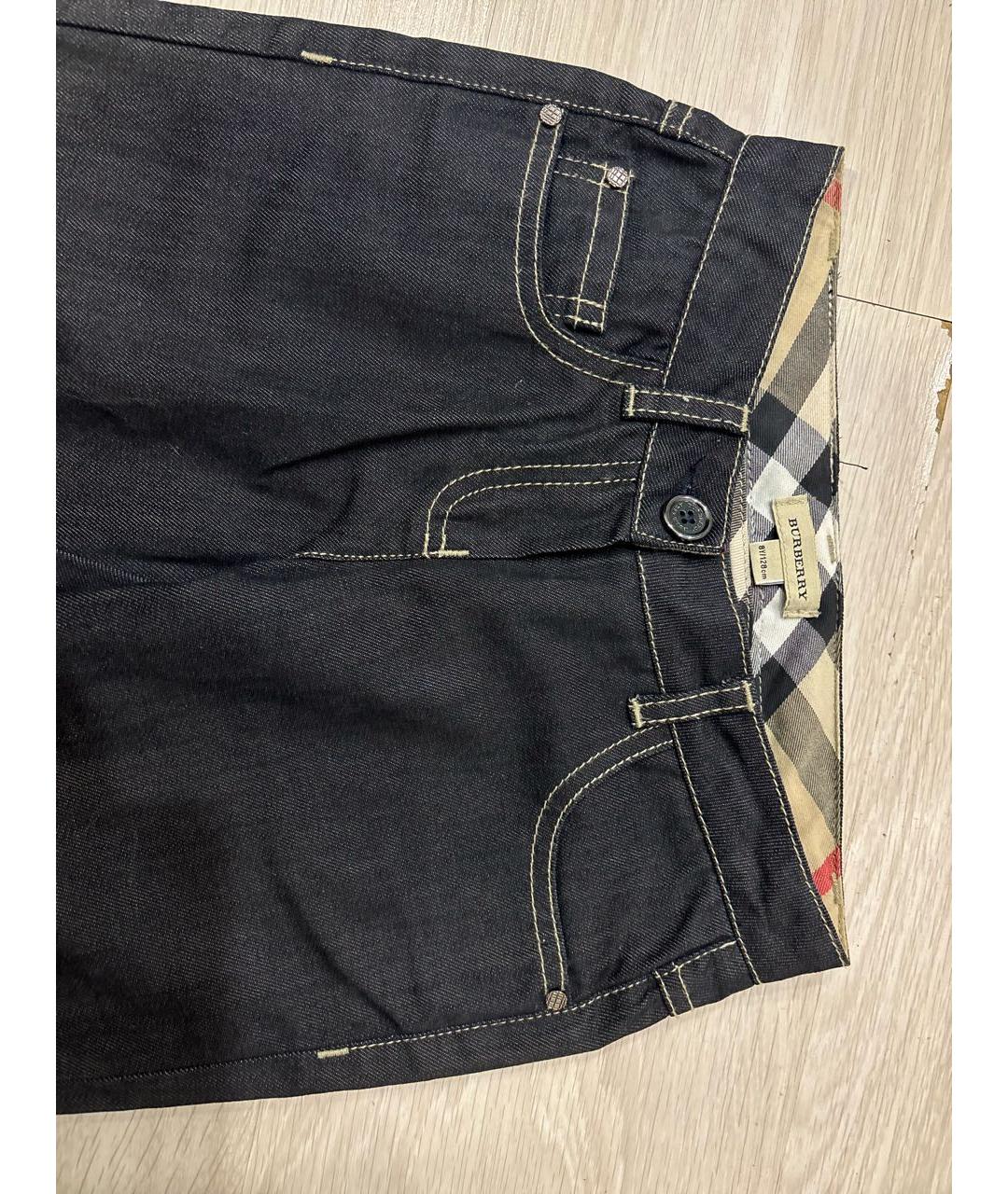 BURBERRY Темно-синие хлопковые детские джинсы, фото 3