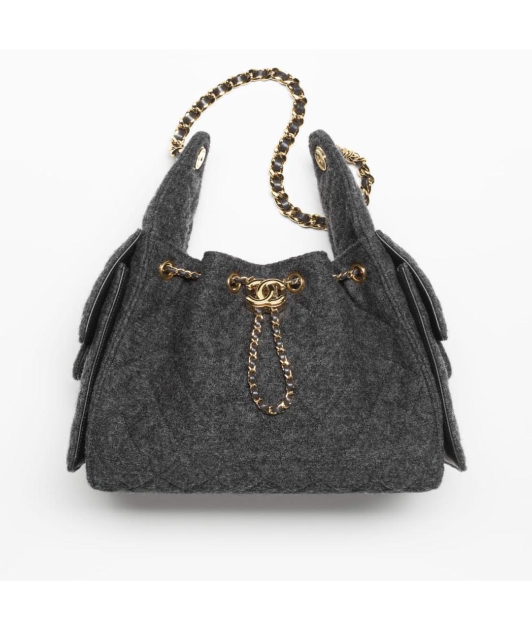 CHANEL Серая сумка через плечо, фото 5