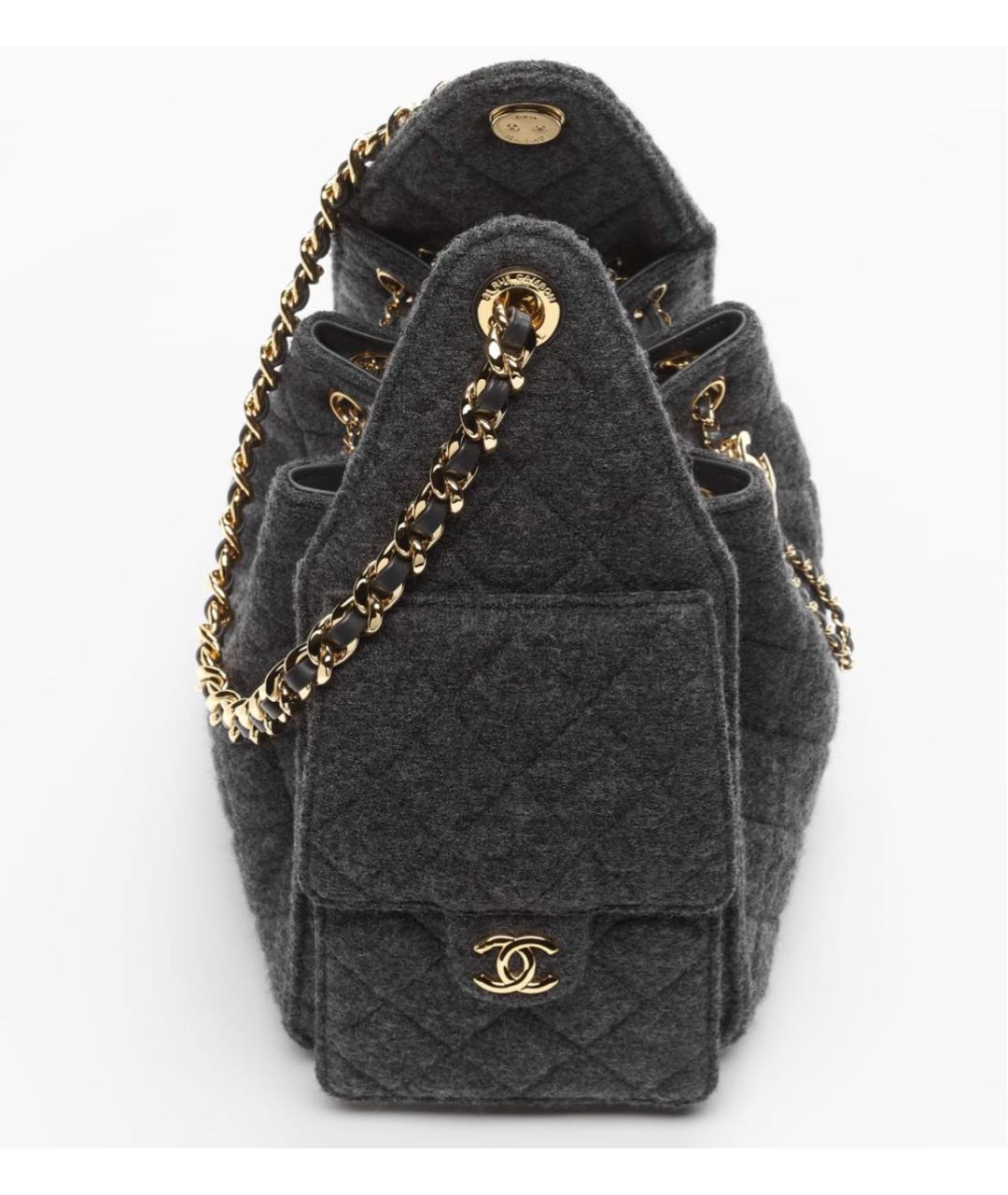 CHANEL Серая сумка через плечо, фото 4