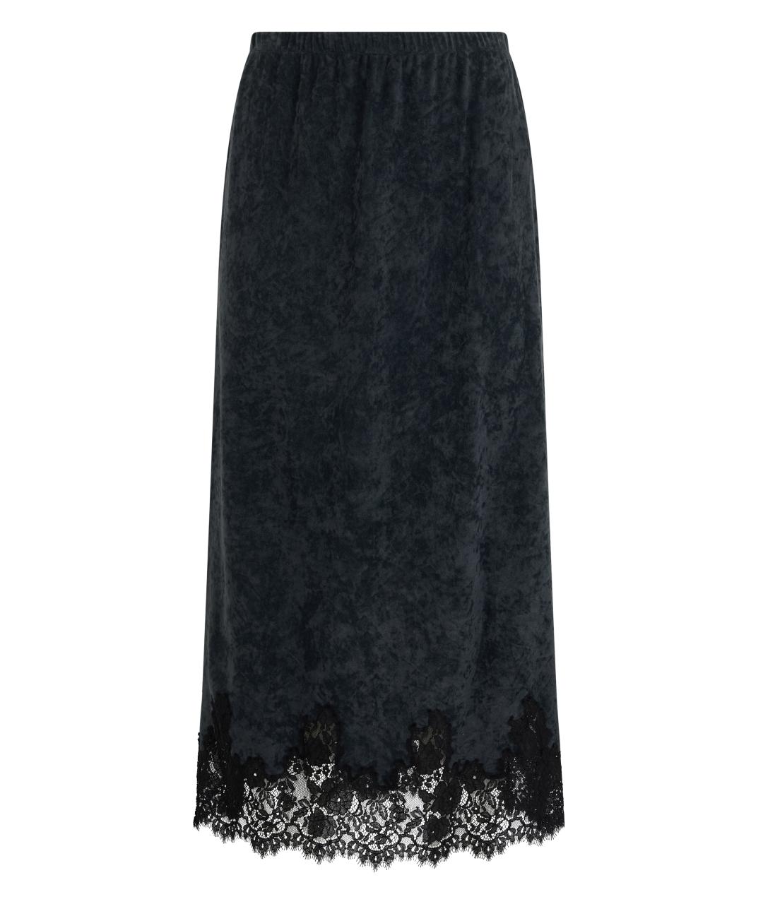 ALBERTA FERRETTI Черная ацетатная юбка макси, фото 1