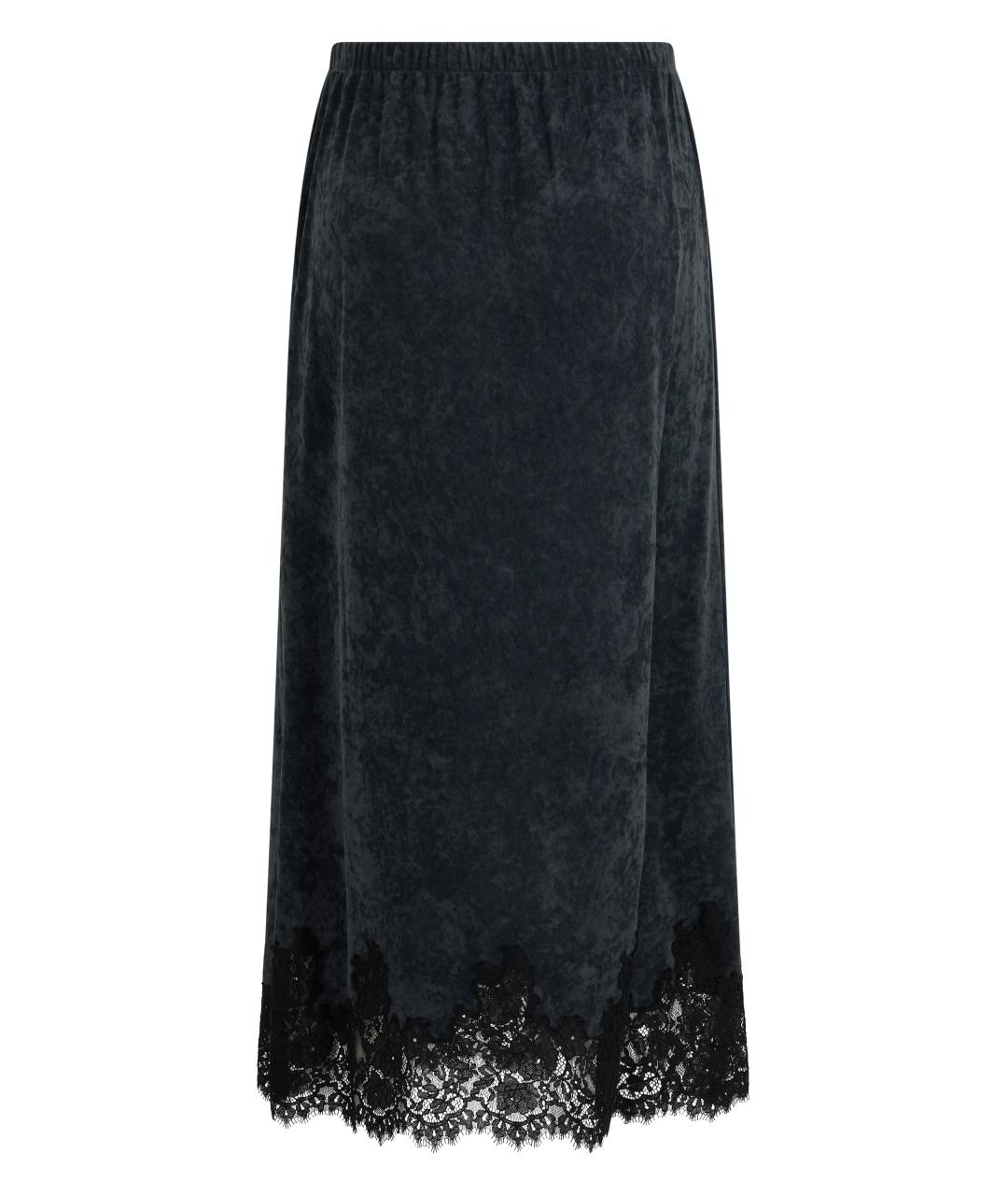 ALBERTA FERRETTI Черная ацетатная юбка макси, фото 2
