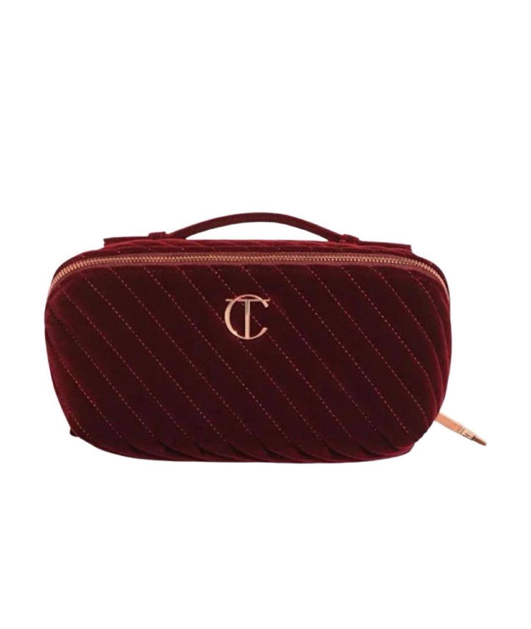 CHARLOTTE TILBURY Бордовая бархатная косметичка, фото 1
