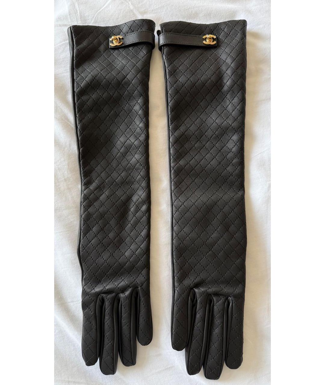 CHANEL Черные кожаные перчатки, фото 3