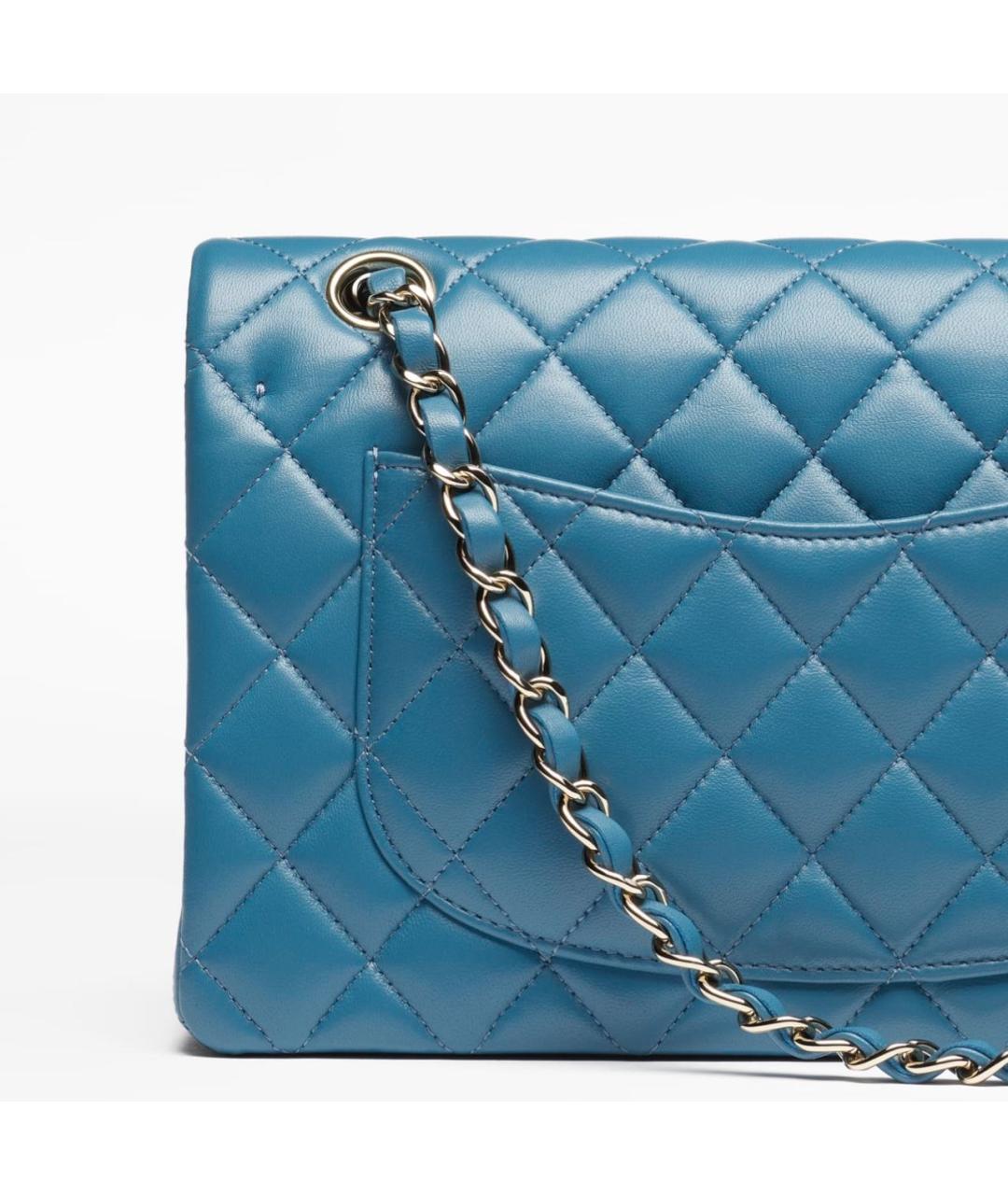 CHANEL Темно-синяя кожаная сумка через плечо, фото 4