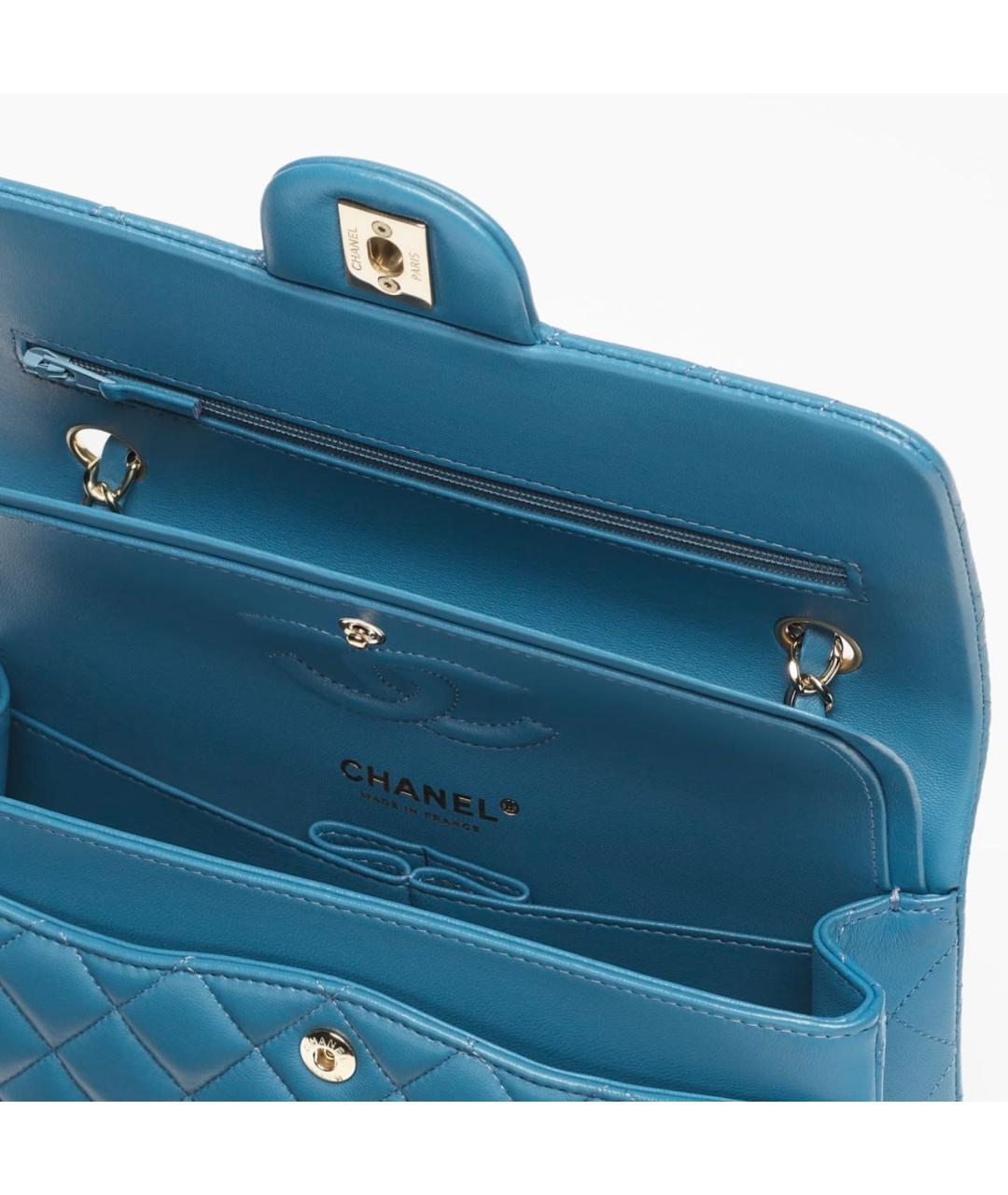 CHANEL Темно-синяя кожаная сумка через плечо, фото 3