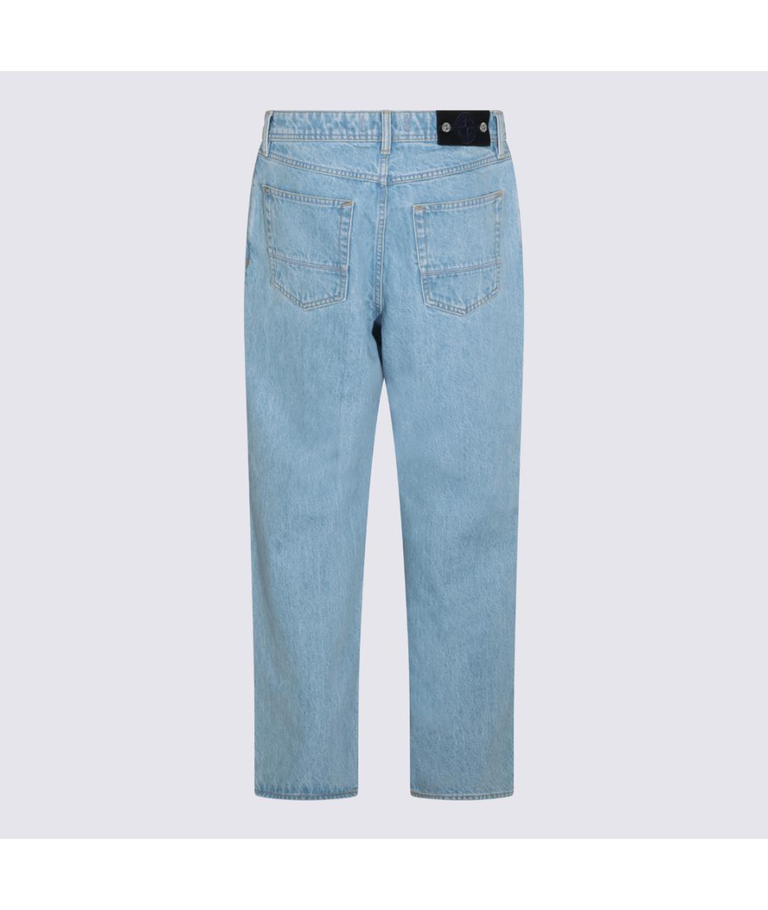 STONE ISLAND Голубые хлопковые прямые джинсы, фото 2