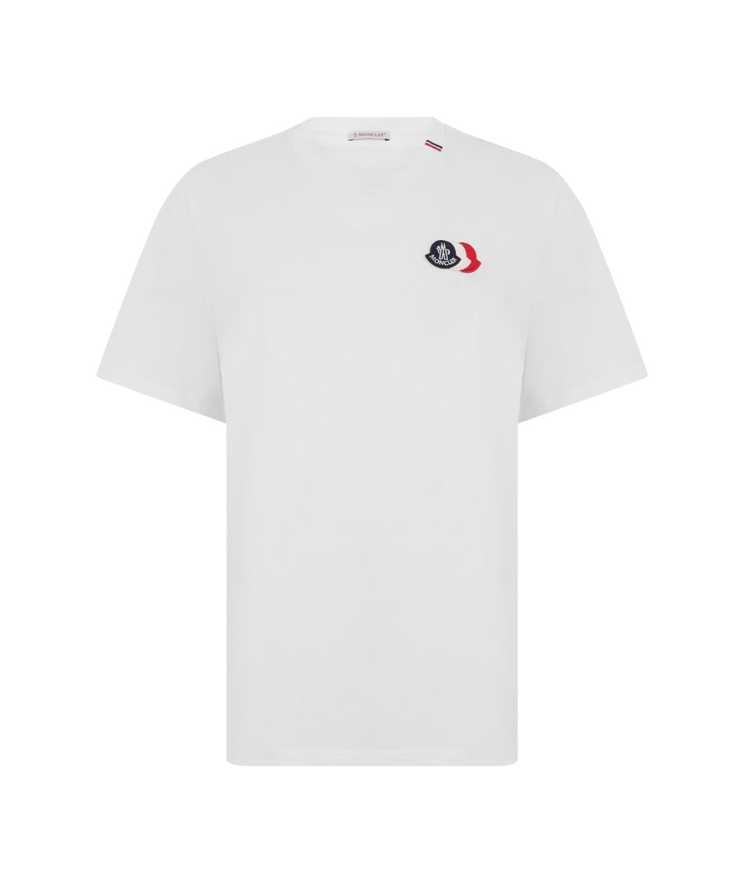 MONCLER Белая хлопковая футболка, фото 1