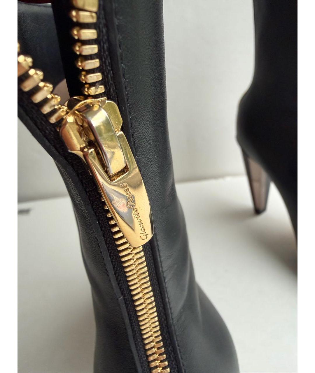 GIANVITO ROSSI Черные кожаные ботильоны, фото 6