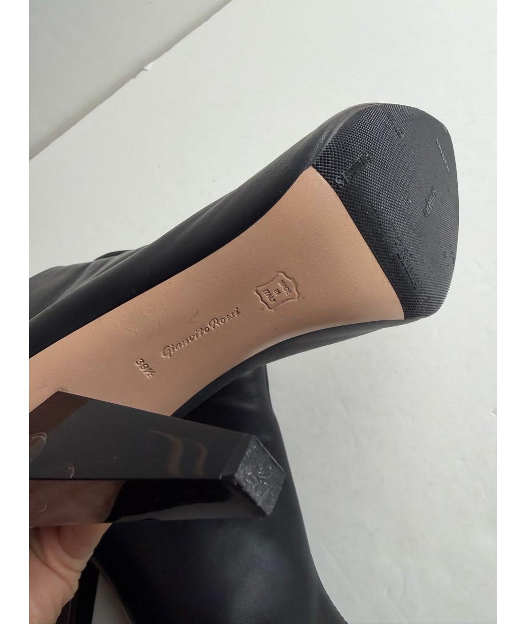 GIANVITO ROSSI Черные кожаные ботильоны, фото 4