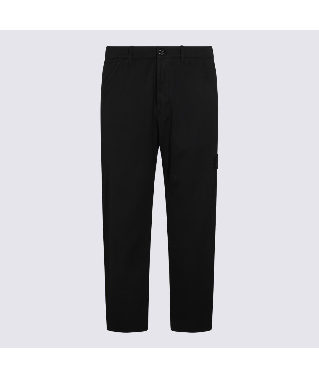 STONE ISLAND Черные хлопковые повседневные брюки, фото 5