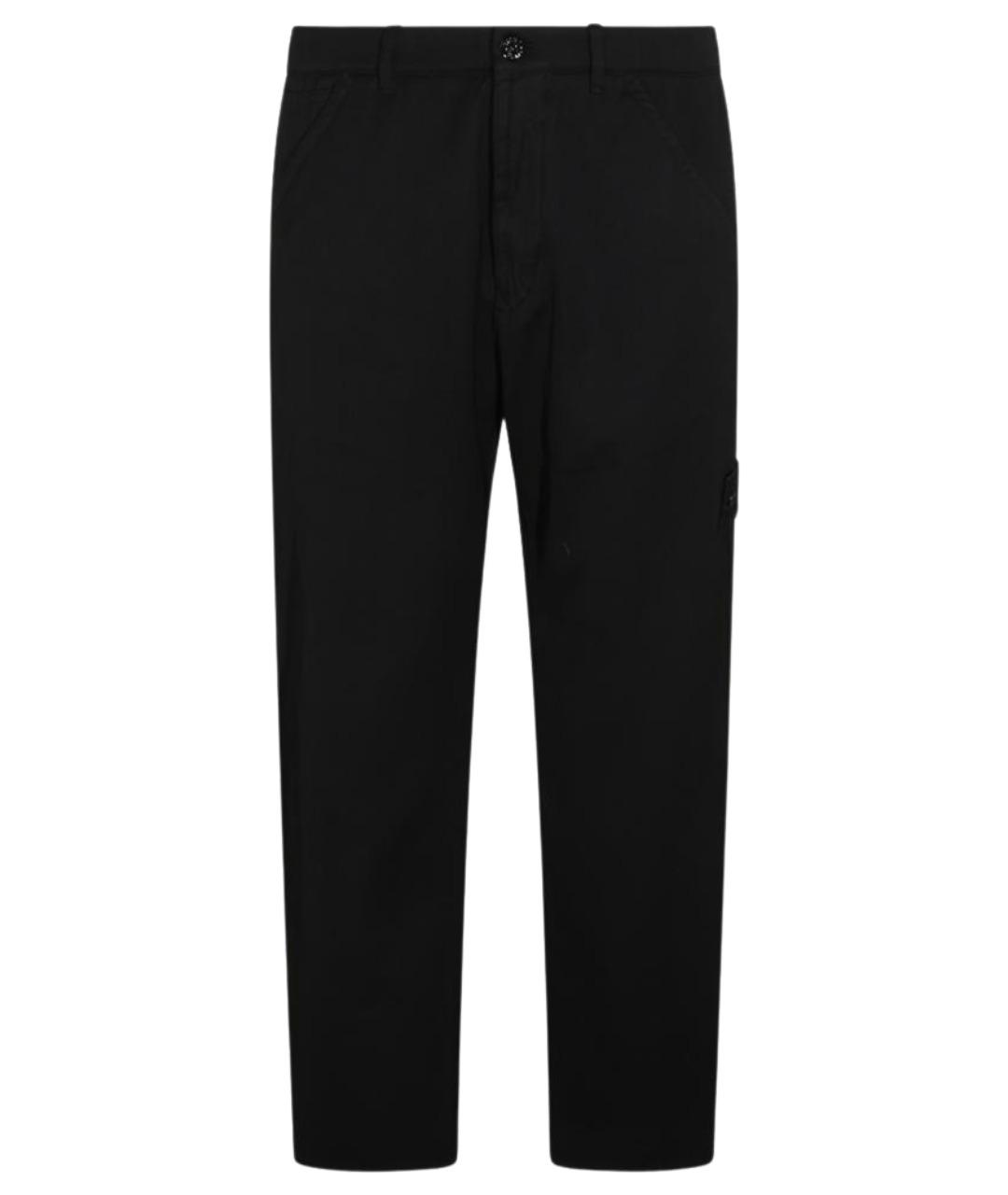 STONE ISLAND Черные хлопковые повседневные брюки, фото 1