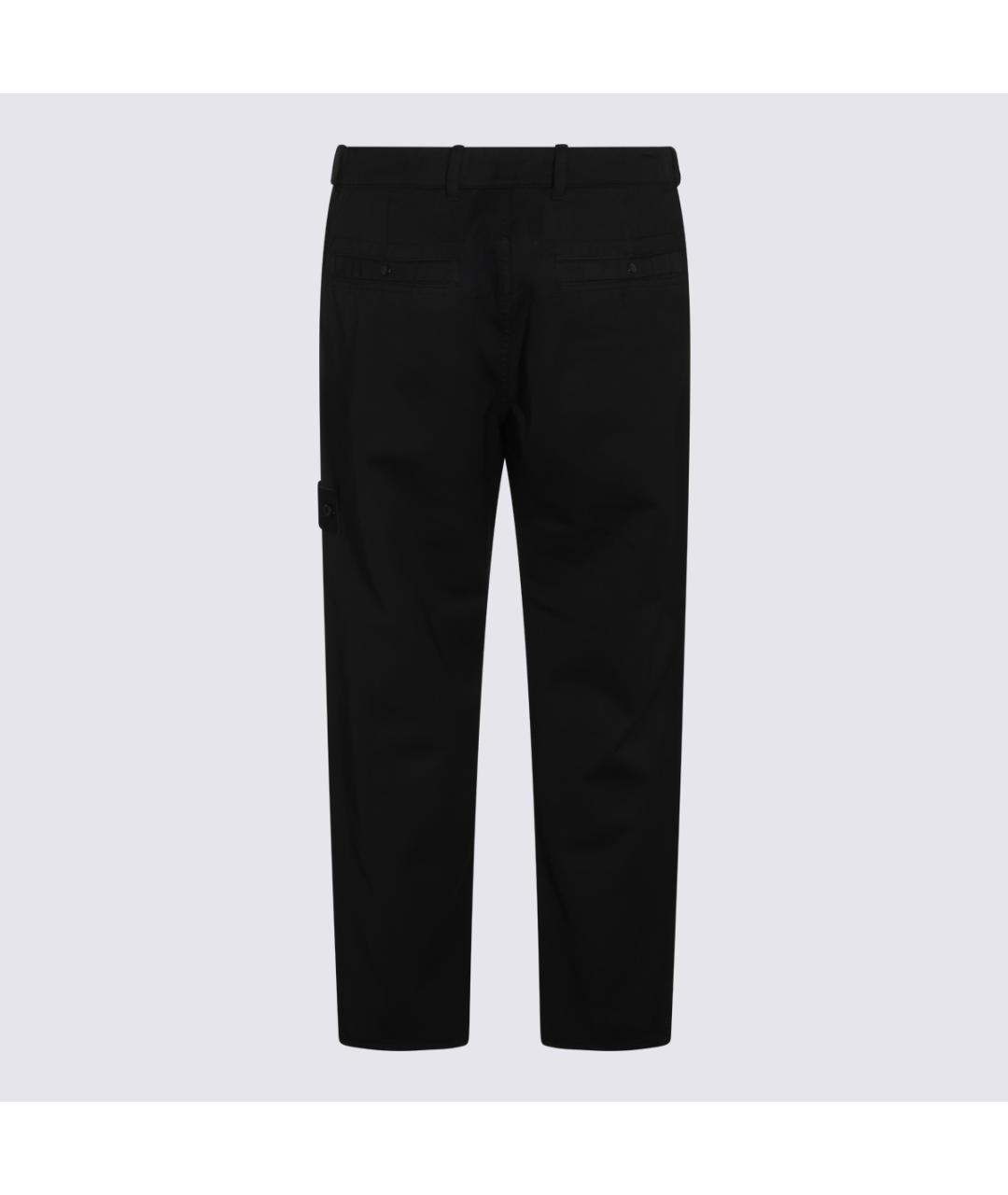 STONE ISLAND Черные хлопковые повседневные брюки, фото 2