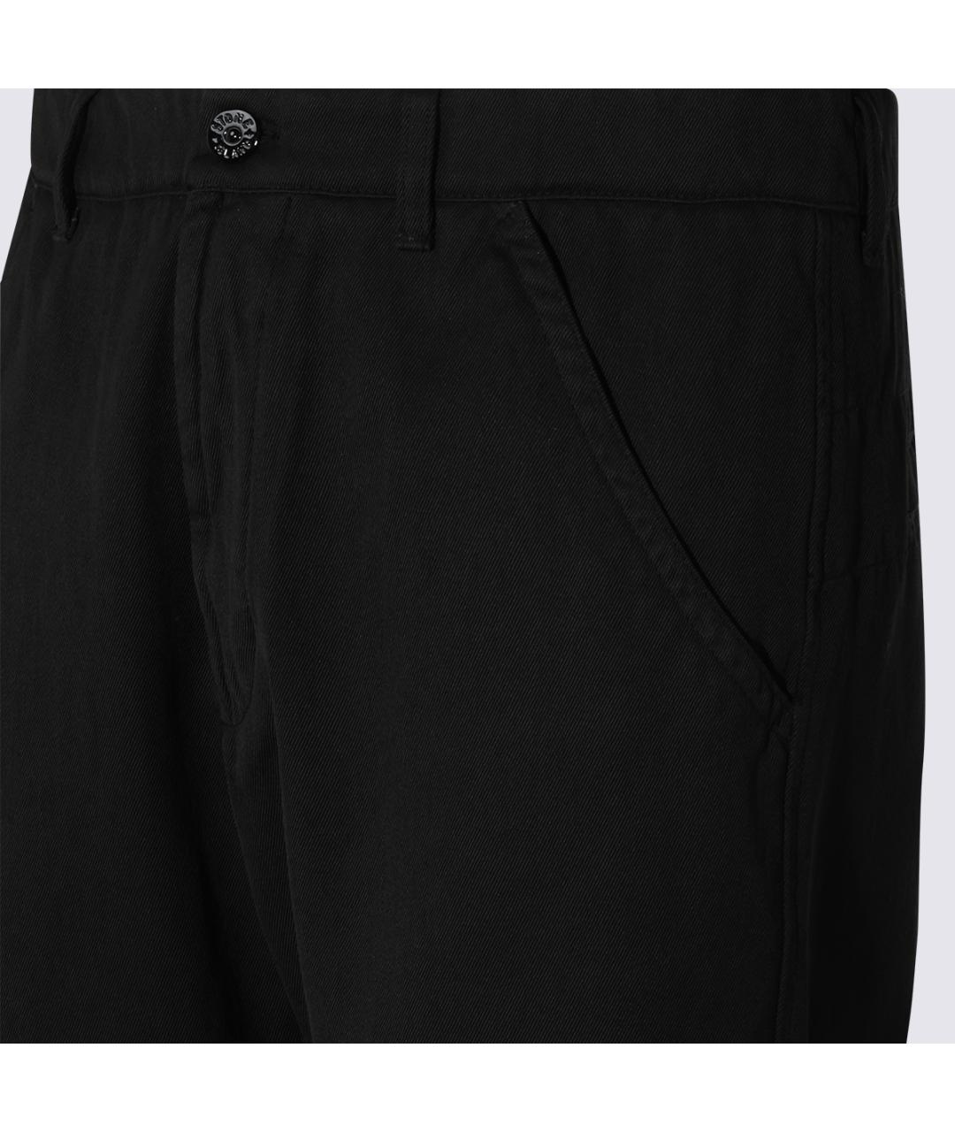 STONE ISLAND Черные хлопковые повседневные брюки, фото 3
