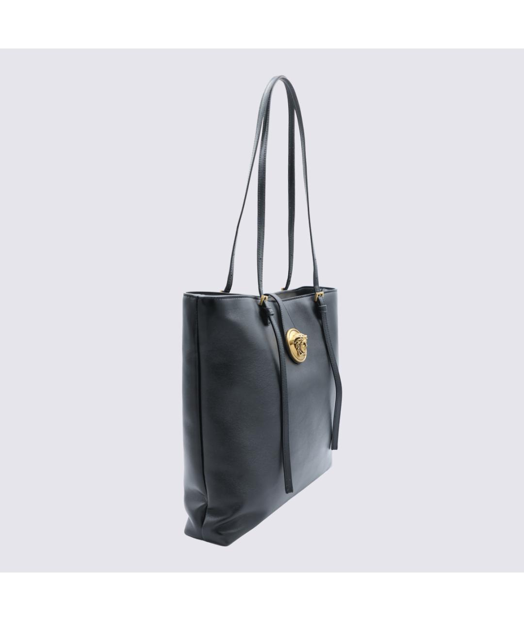 VERSACE Черная кожаная сумка тоут, фото 2