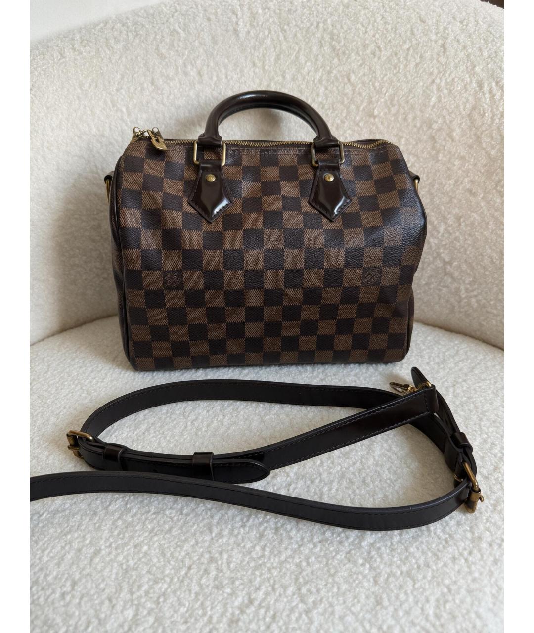 LOUIS VUITTON Коричневая сумка с короткими ручками из канвы, фото 5