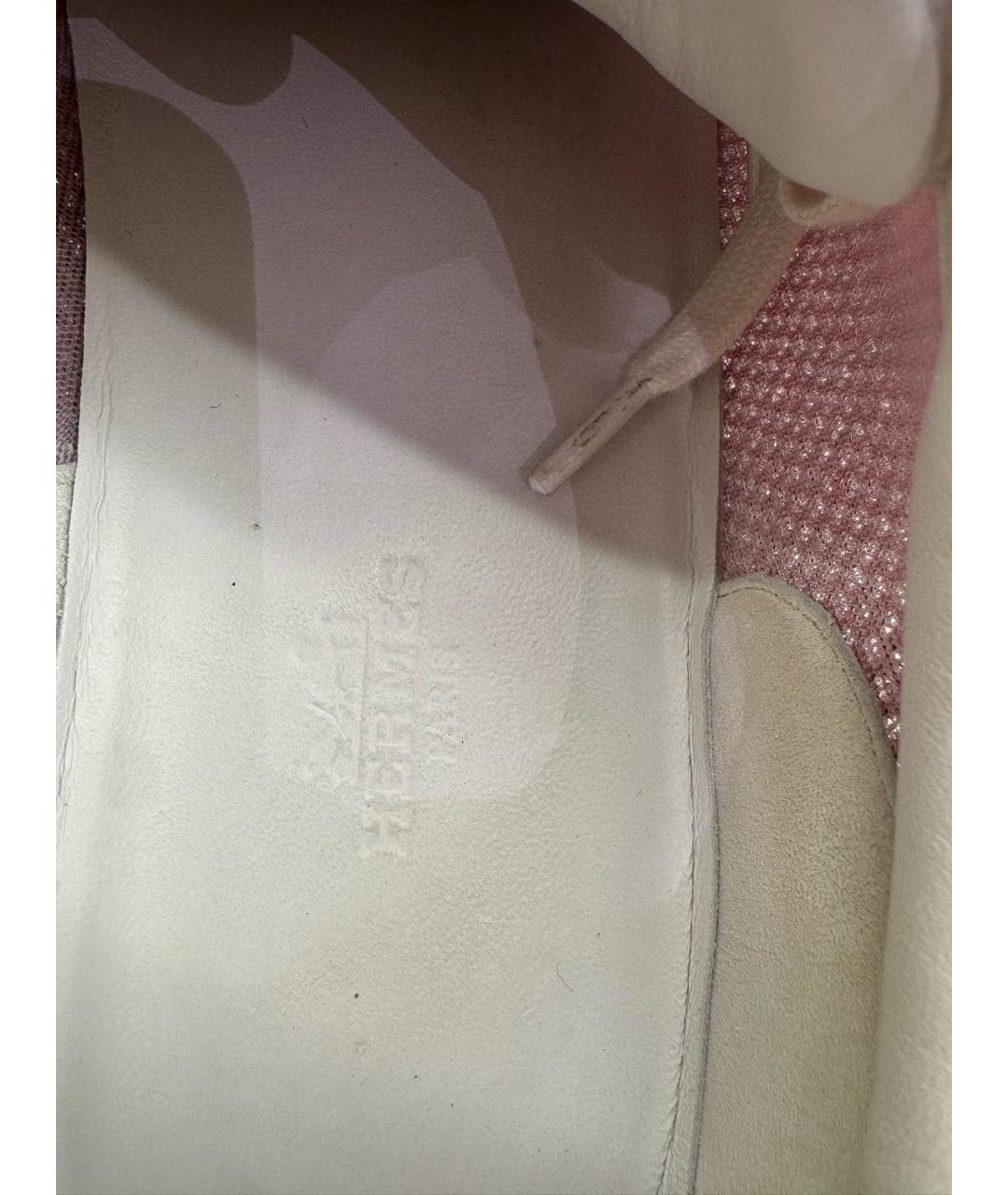 HERMES Розовые кожаные кроссовки, фото 8
