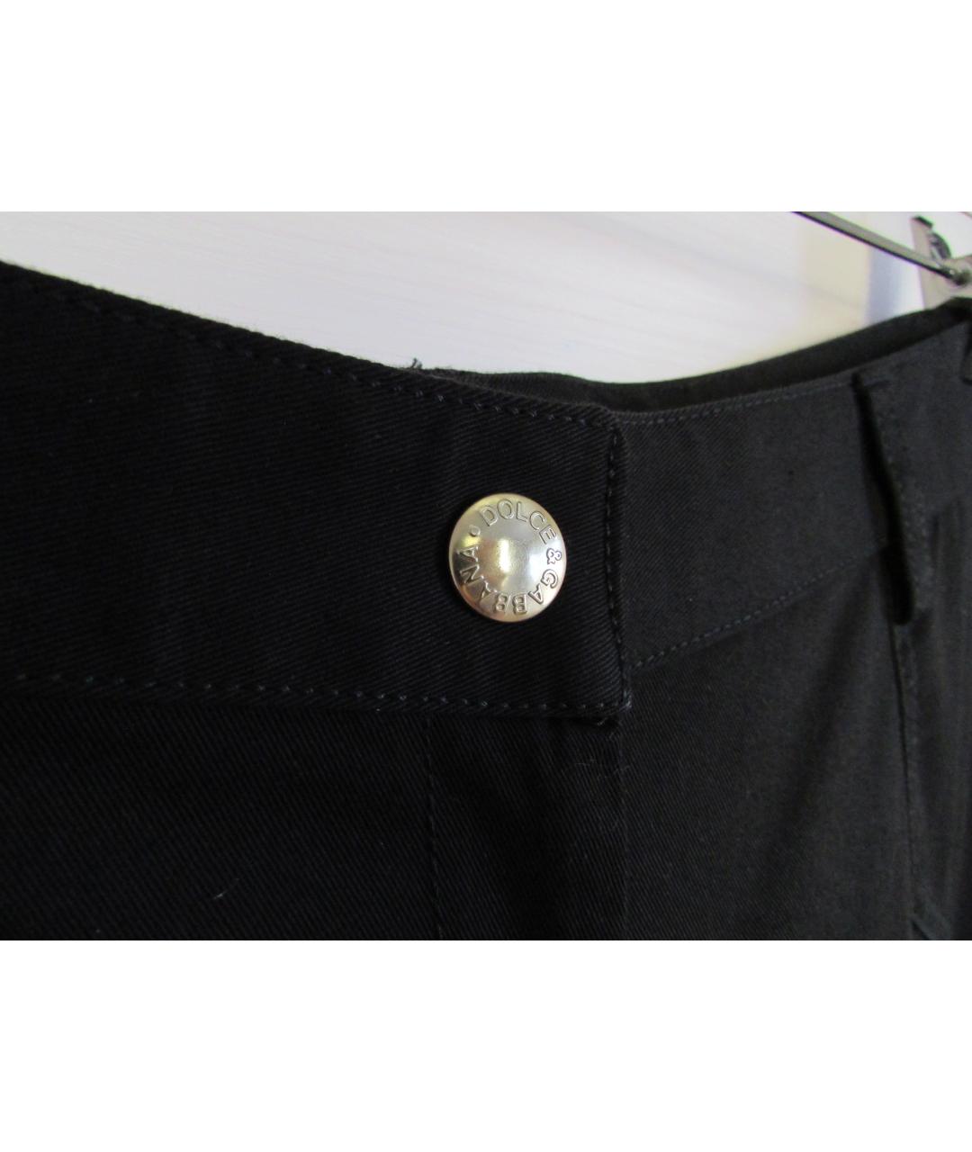 DOLCE & GABBANA VINTAGE Черные хлопковые брюки широкие, фото 5