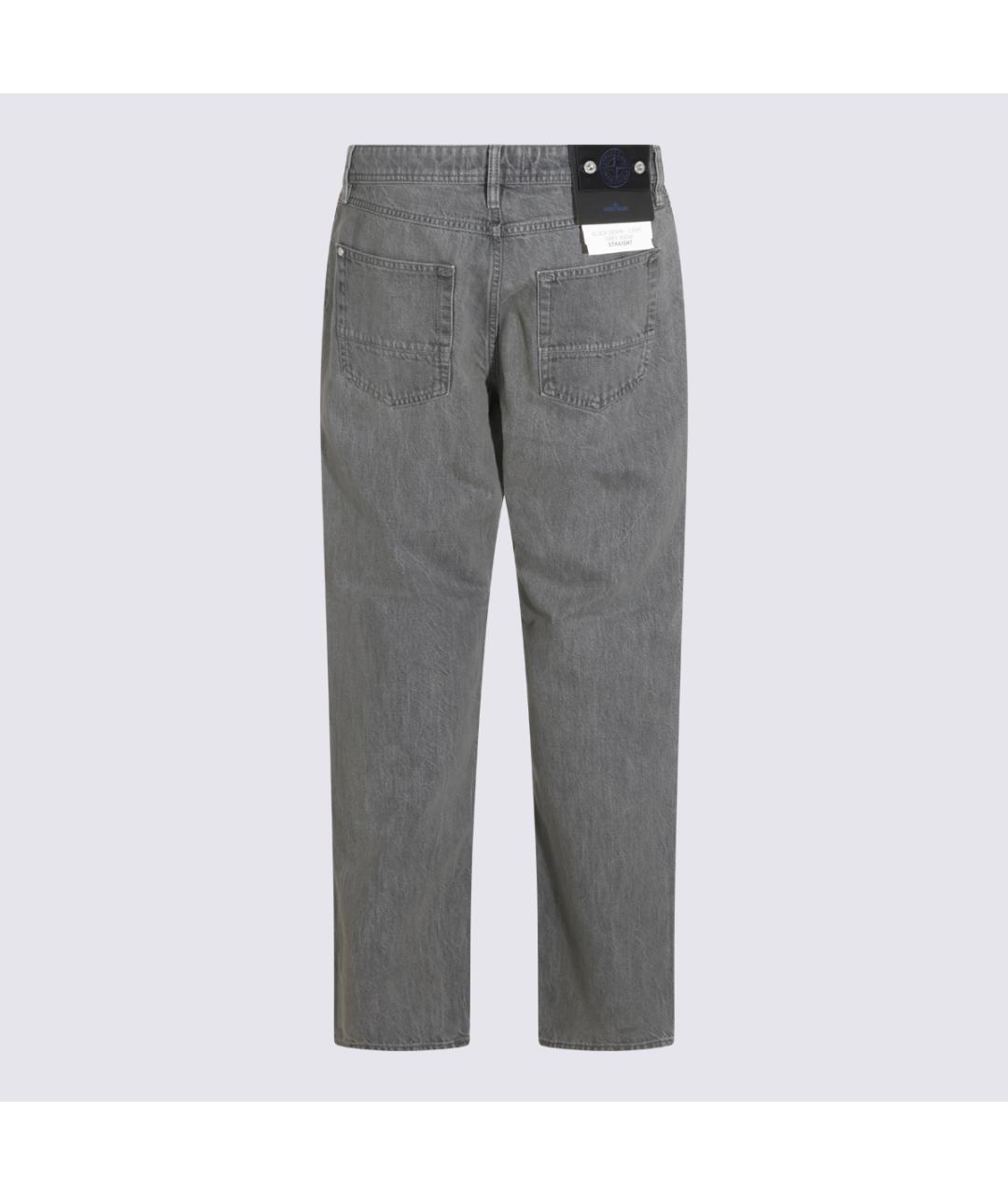 STONE ISLAND Серые хлопковые прямые джинсы, фото 2