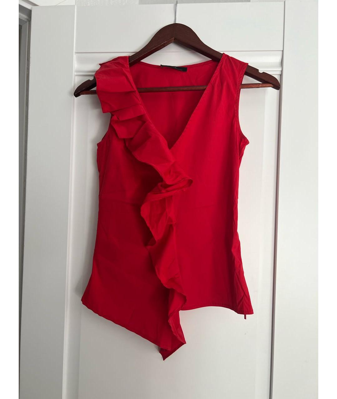 CH CAROLINA HERRERA Красная хлопковая блузы, фото 6