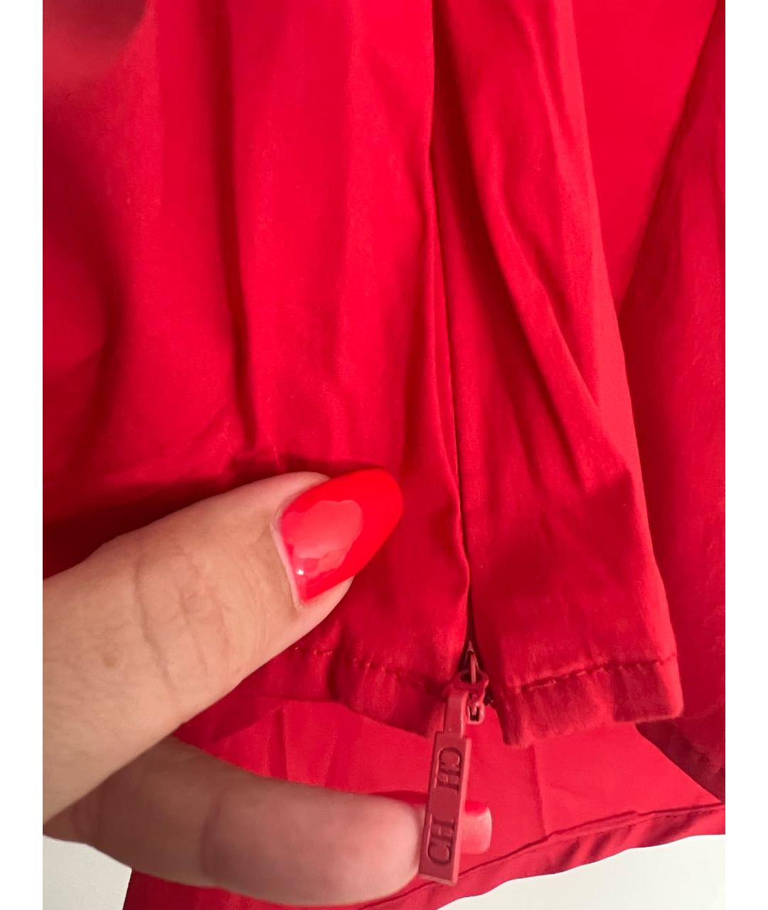 CH CAROLINA HERRERA Красная хлопковая блузы, фото 4