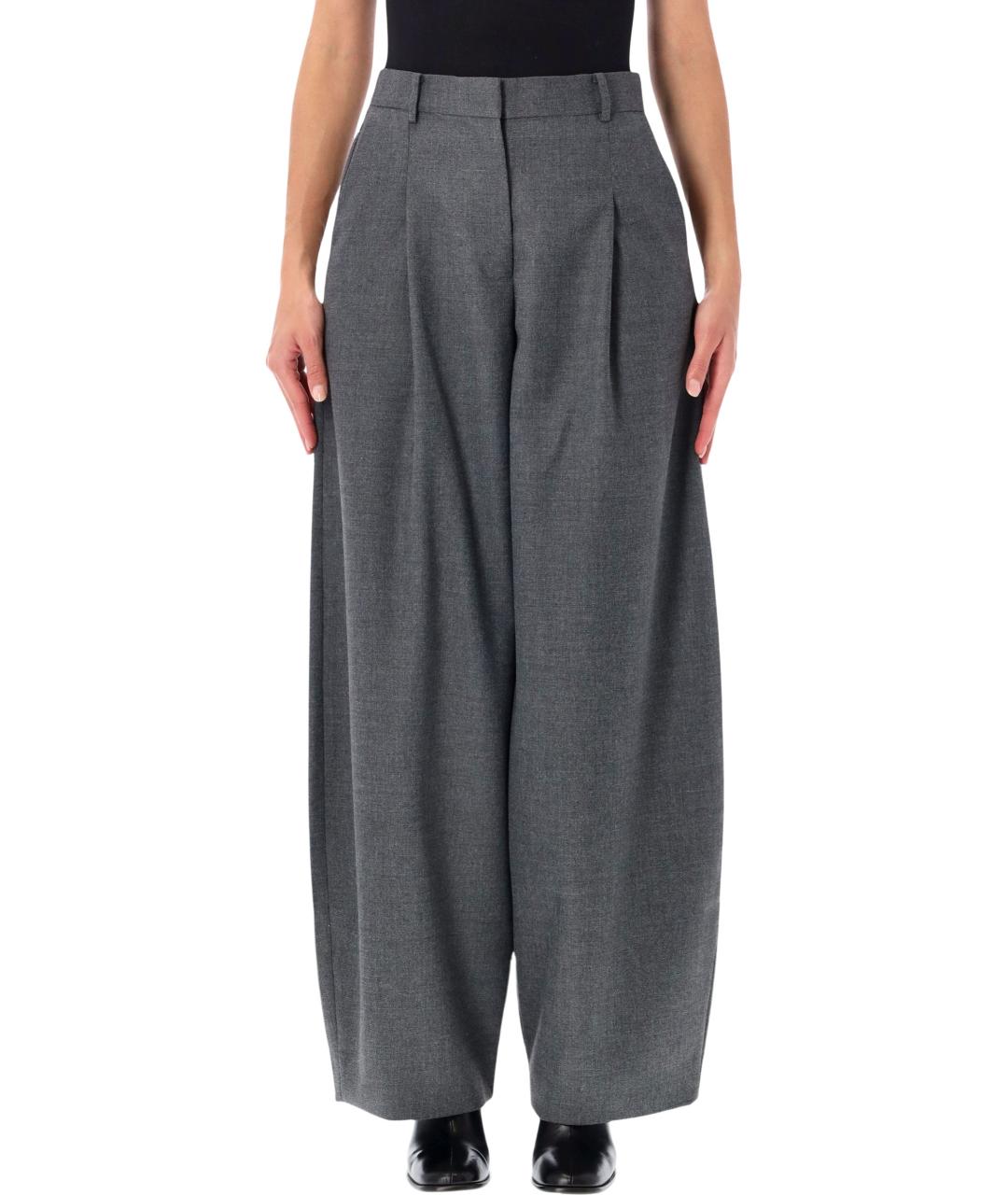 BY MALENE BIRGER Серые полиэстеровые прямые брюки, фото 1