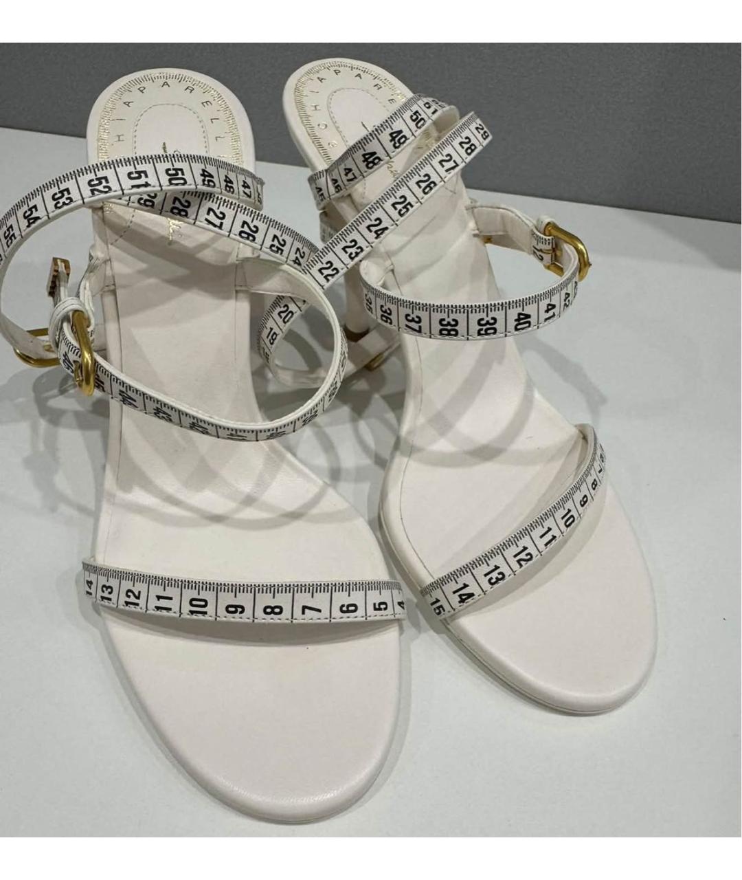 SCHIAPARELLI Белые кожаные босоножки, фото 2