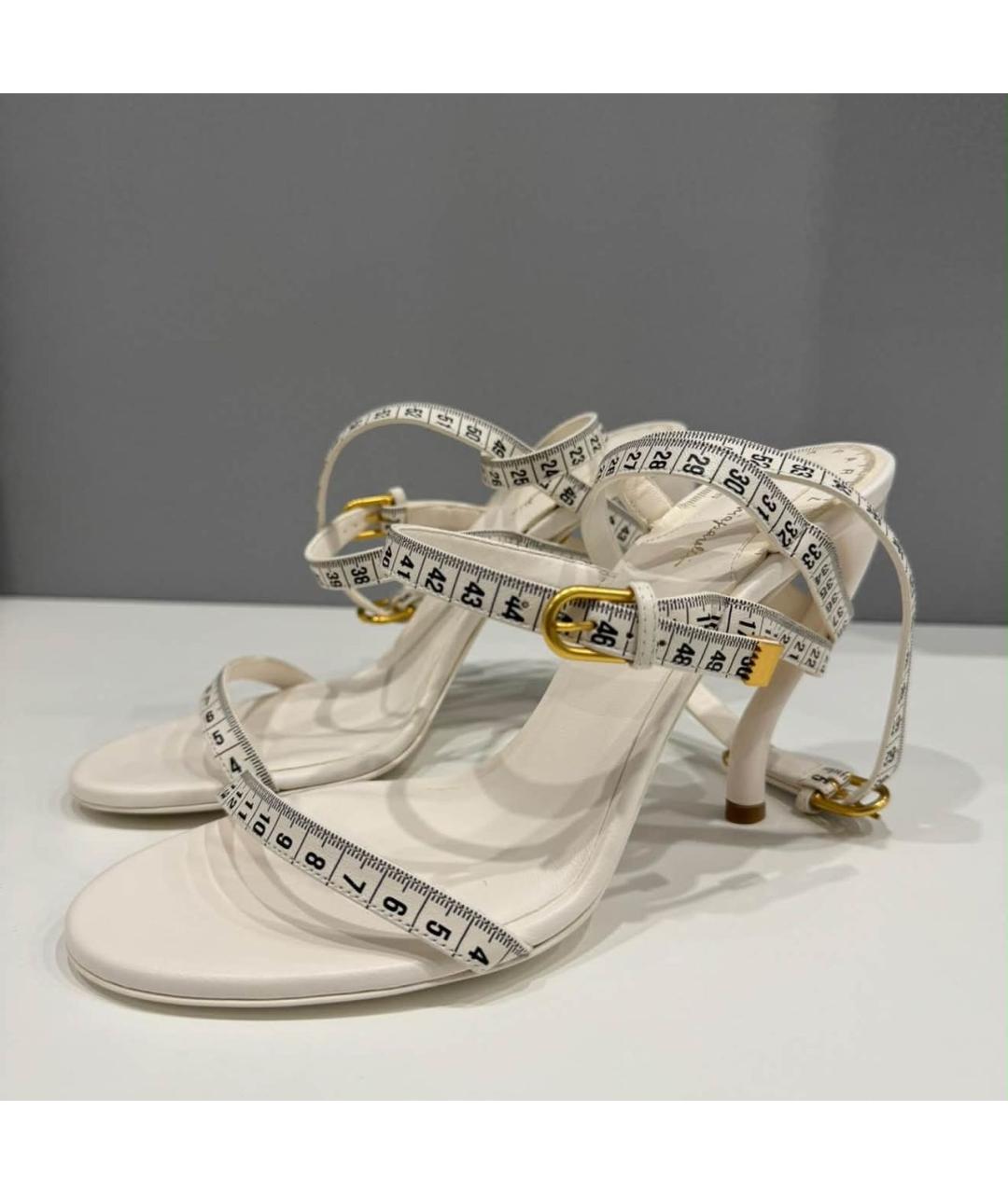 SCHIAPARELLI Белые кожаные босоножки, фото 4