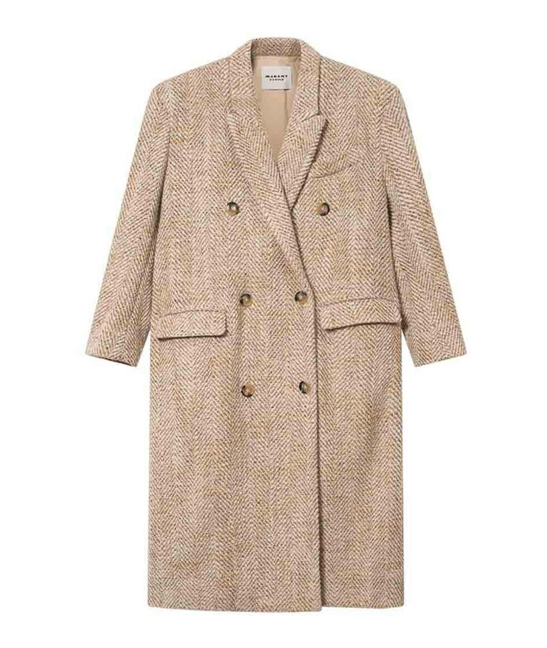 ISABEL MARANT ETOILE Бежевое шерстяное пальто, фото 1