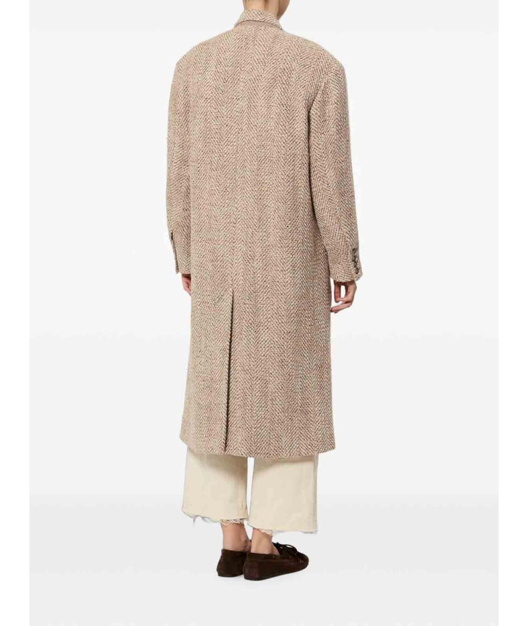 ISABEL MARANT ETOILE Бежевое шерстяное пальто, фото 3